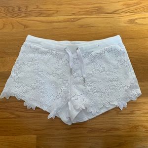 White Shorts, Lace on Front